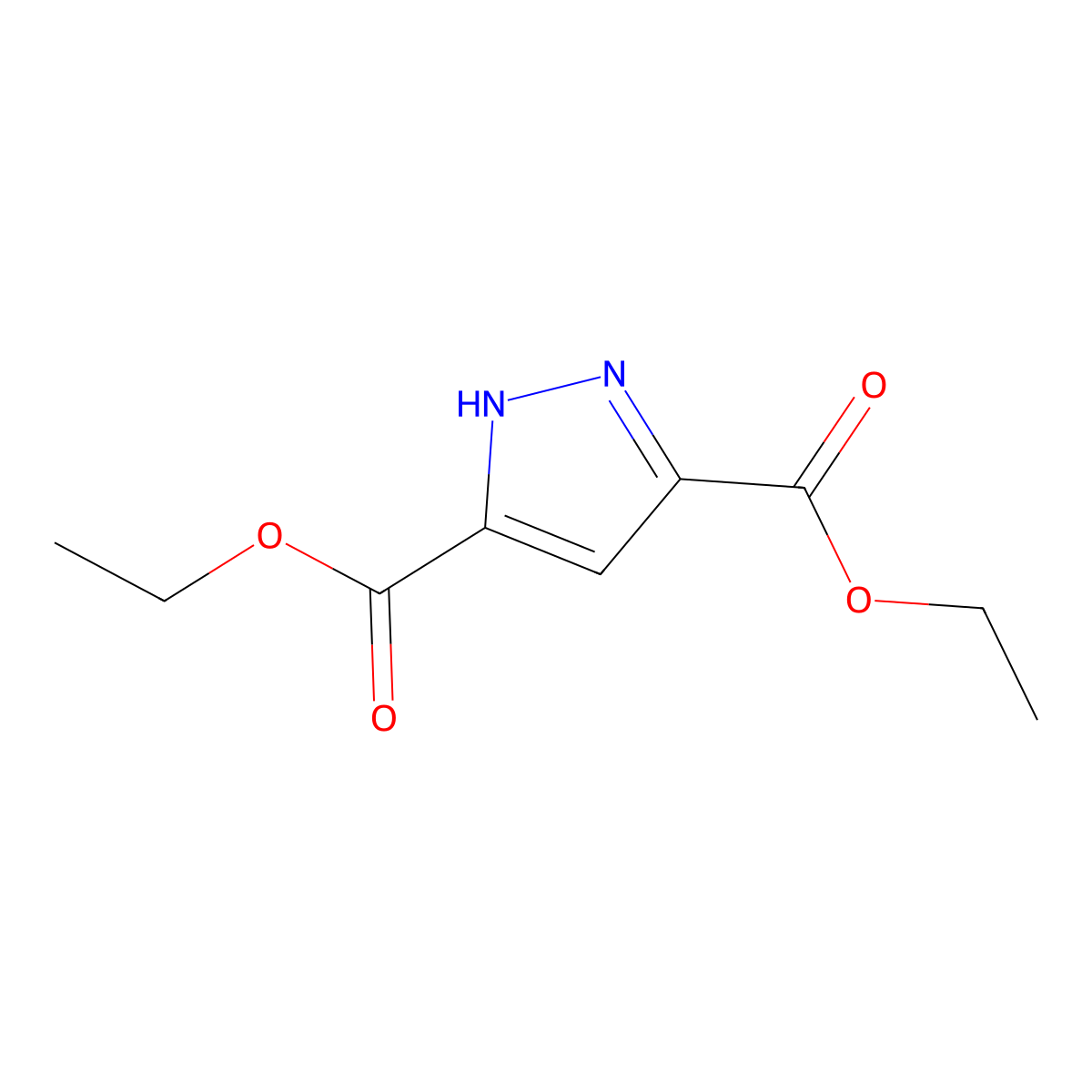 diethyl 1H-pyrazole-3,5-dicarboxylate molecular structure, CAS 37687-24-4