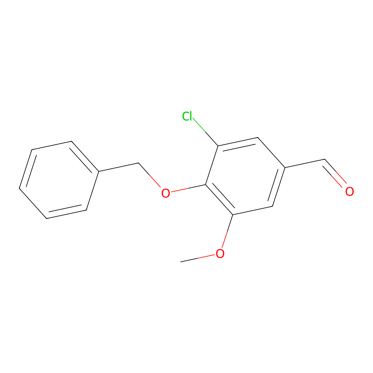 4-(Benzyloxy)-3-chloro-5-methoxybenzaldehyde molecular structure, CAS 37687-67-5