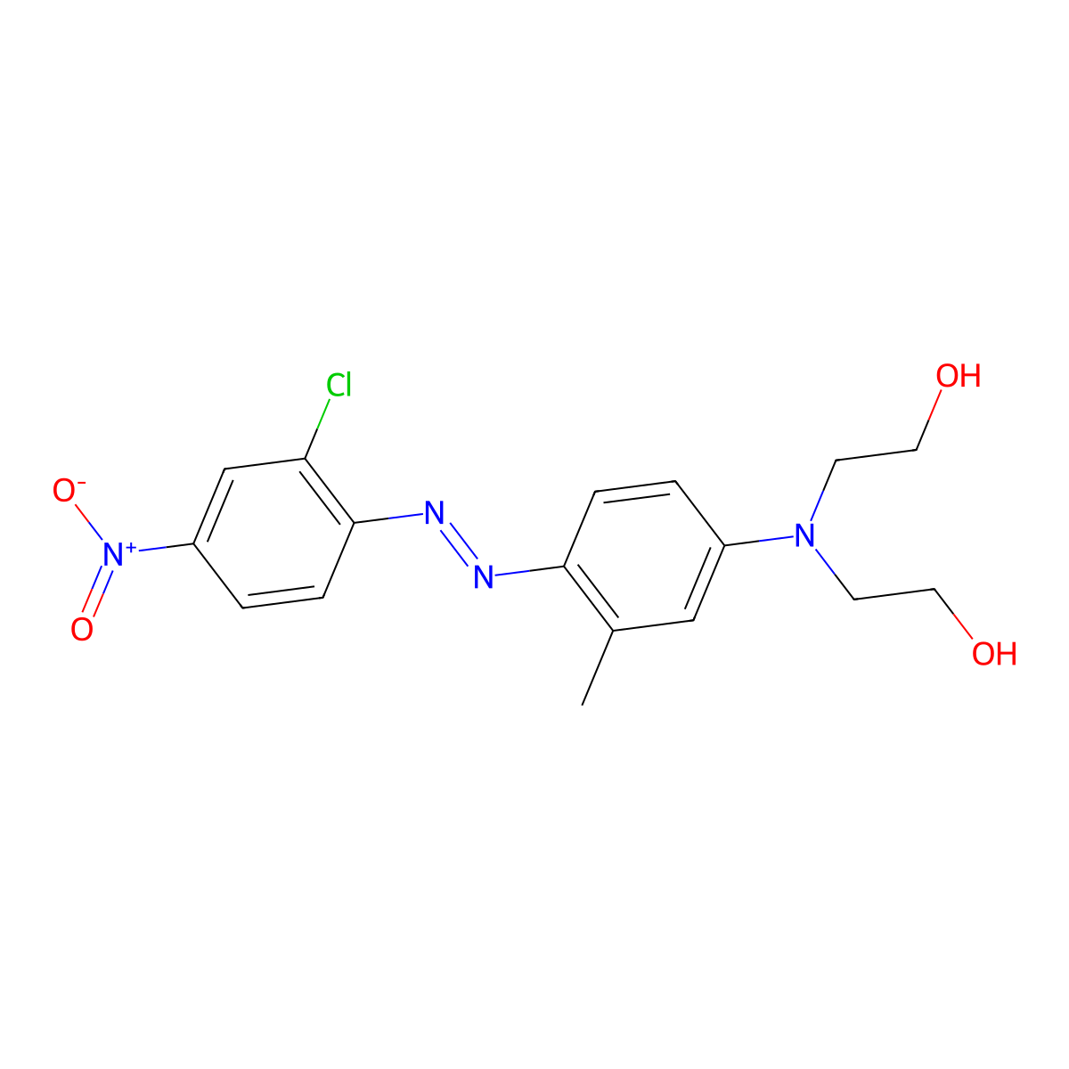 2,2'-((4-((2-Chloro-4-nitrophenyl)azo)-3-methylphenyl)imino)bisethanol molecular structure, CAS 3769-57-1