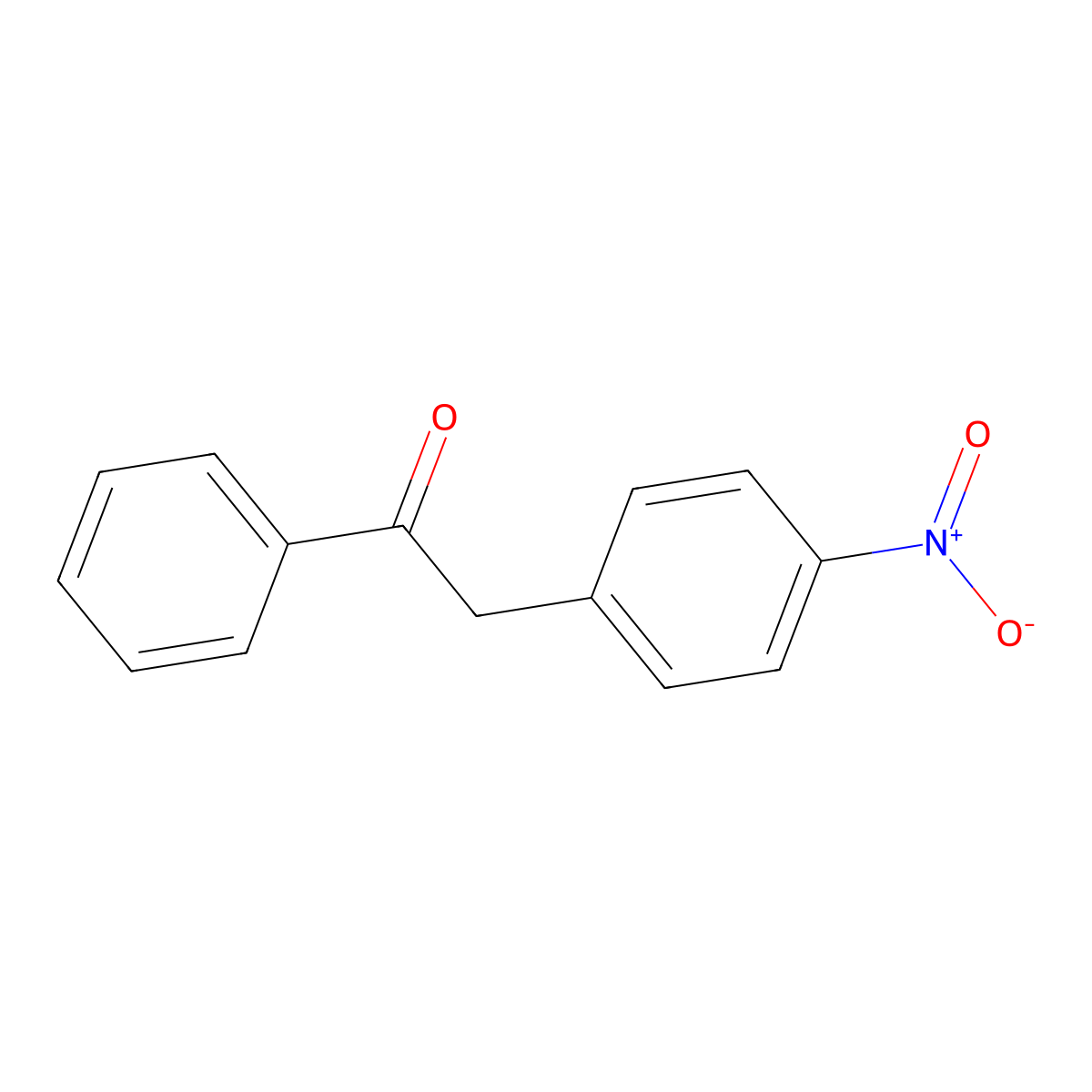 2-(4-Nitrophenyl)-1-phenylethanone molecular structure, CAS 3769-82-2