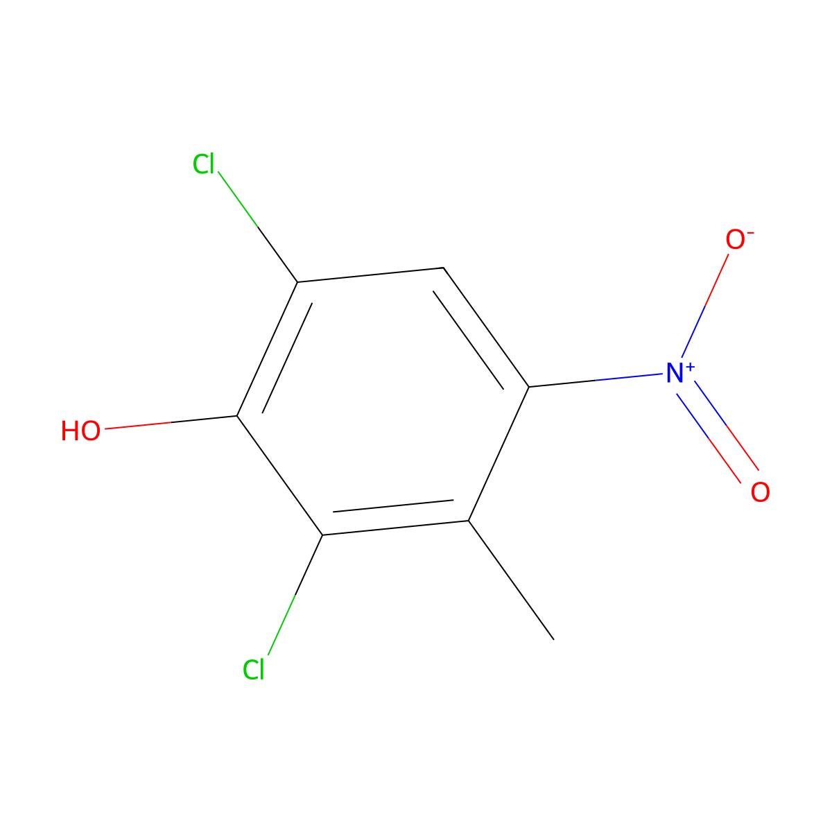 2,6-Dichloro-3-methyl-4-nitrophenol molecular structure, CAS 37693-15-5