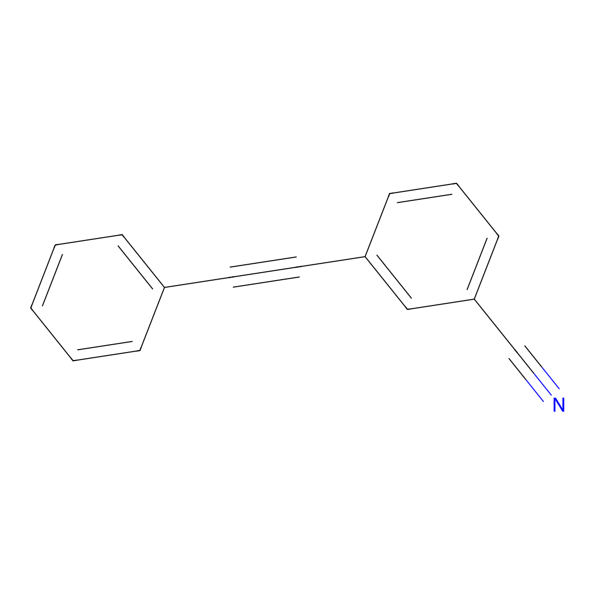 3-(Phenylethynyl)benzonitrile molecular structure, CAS 37696-03-0