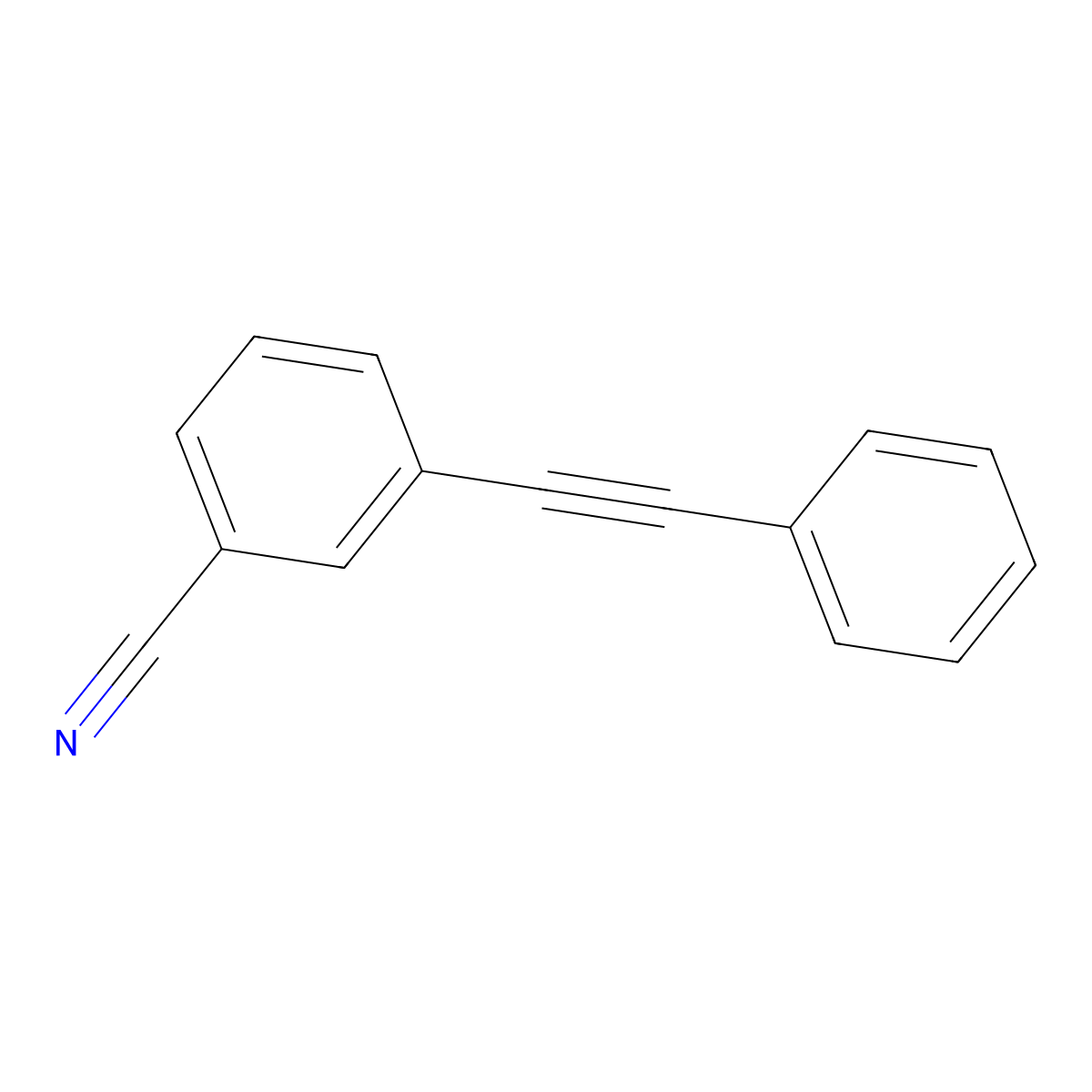 3-(Phenylethynyl)benzonitrile molecular structure, CAS 37696-03-0