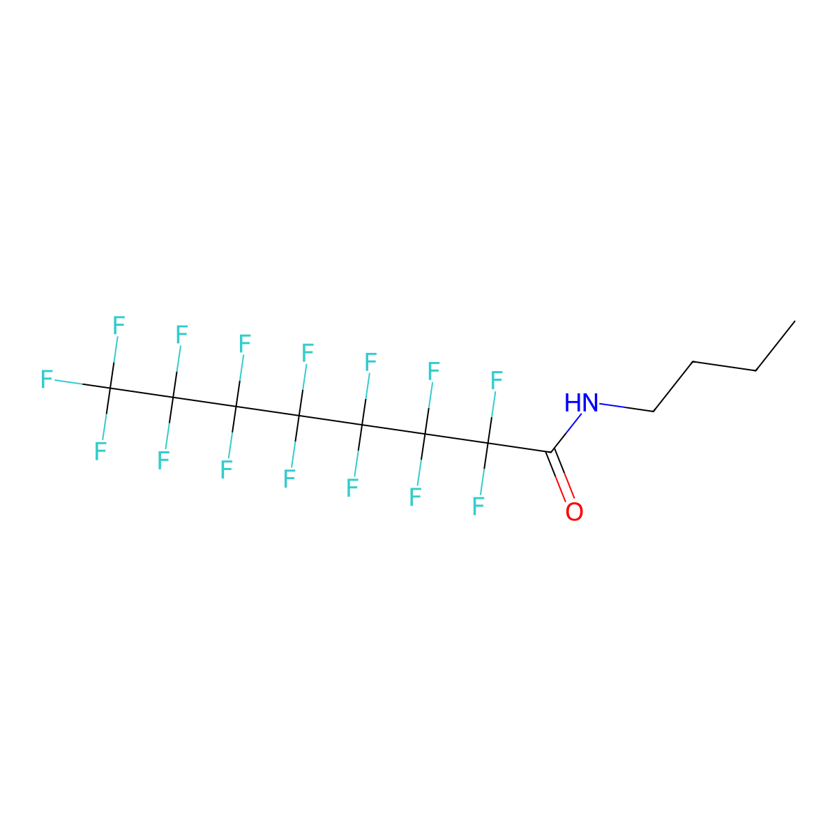 N-Butyl-2,2,3,3,4,4,5,5,6,6,7,7,8,8,8-pentadecafluorooctanamide molecular structure, CAS 37696-83-6