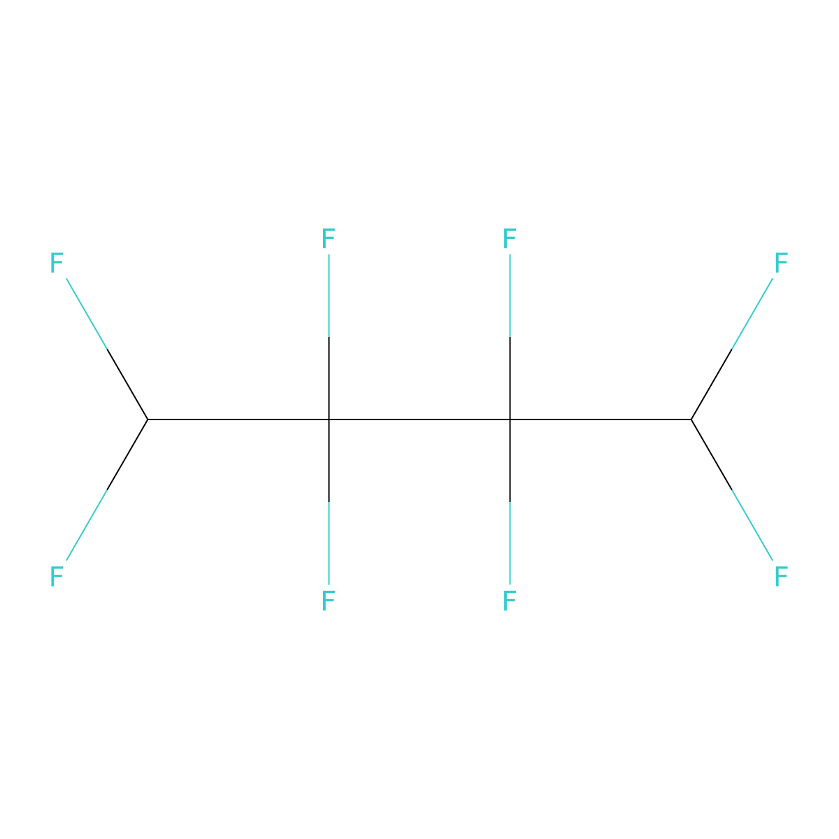 1H,4H-Octafluorobutane molecular structure, CAS 377-36-6