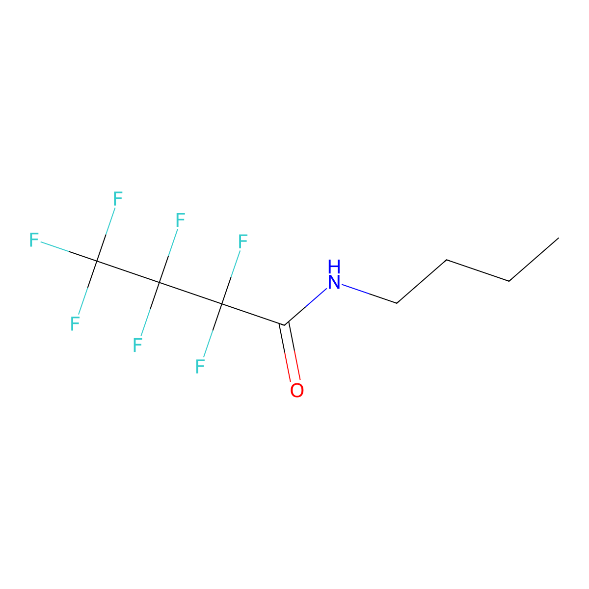 n-Butyl-2,2,3,3,4,4,4-heptafluorobutanamide molecular structure, CAS 377-67-3