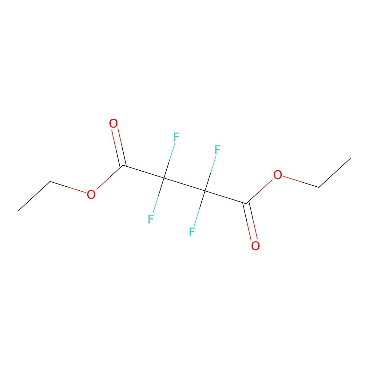 Butanedioic acid, 2,2,3,3-tetrafluoro-, 1,4-diethyl ester molecular structure, CAS 377-71-9
