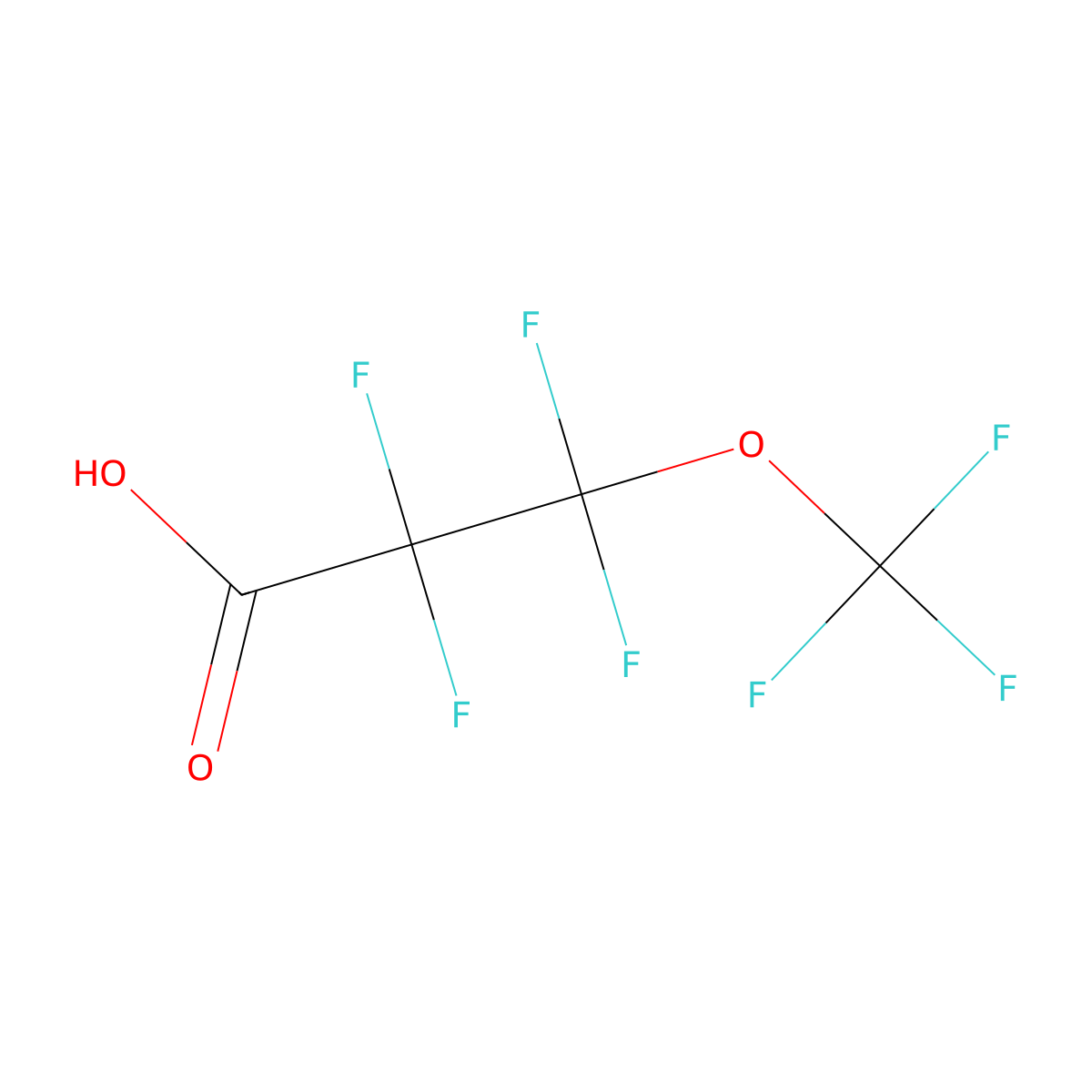 2,2,3,3-Tetrafluoro-3-(trifluoromethoxy)propanoic acid molecular structure, CAS 377-73-1