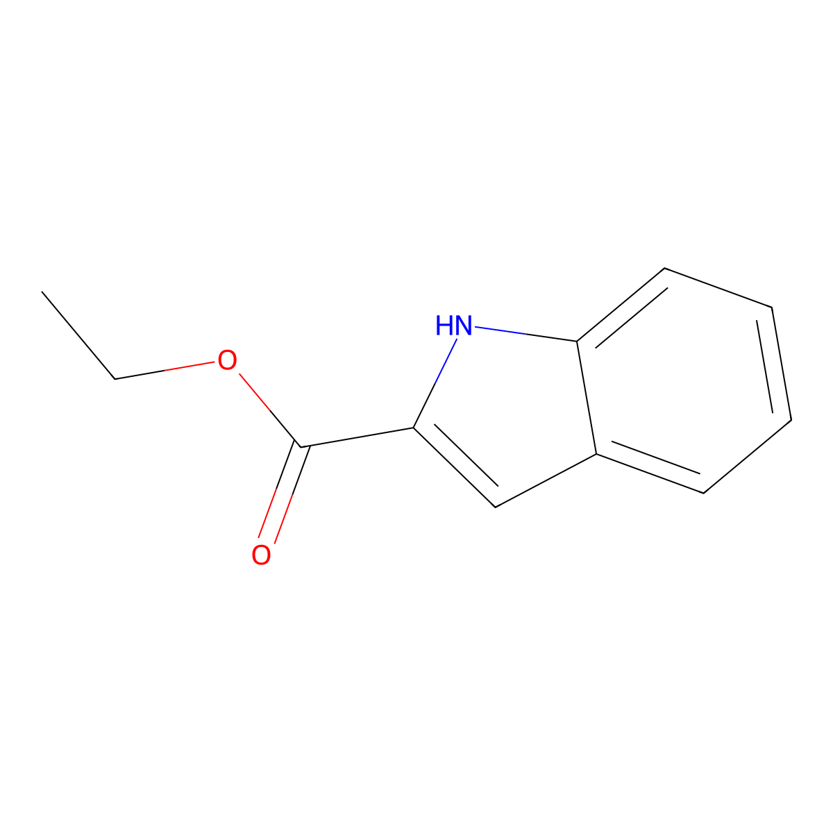 Ethyl indole-2-carboxylate molecular structure, CAS 3770-50-1
