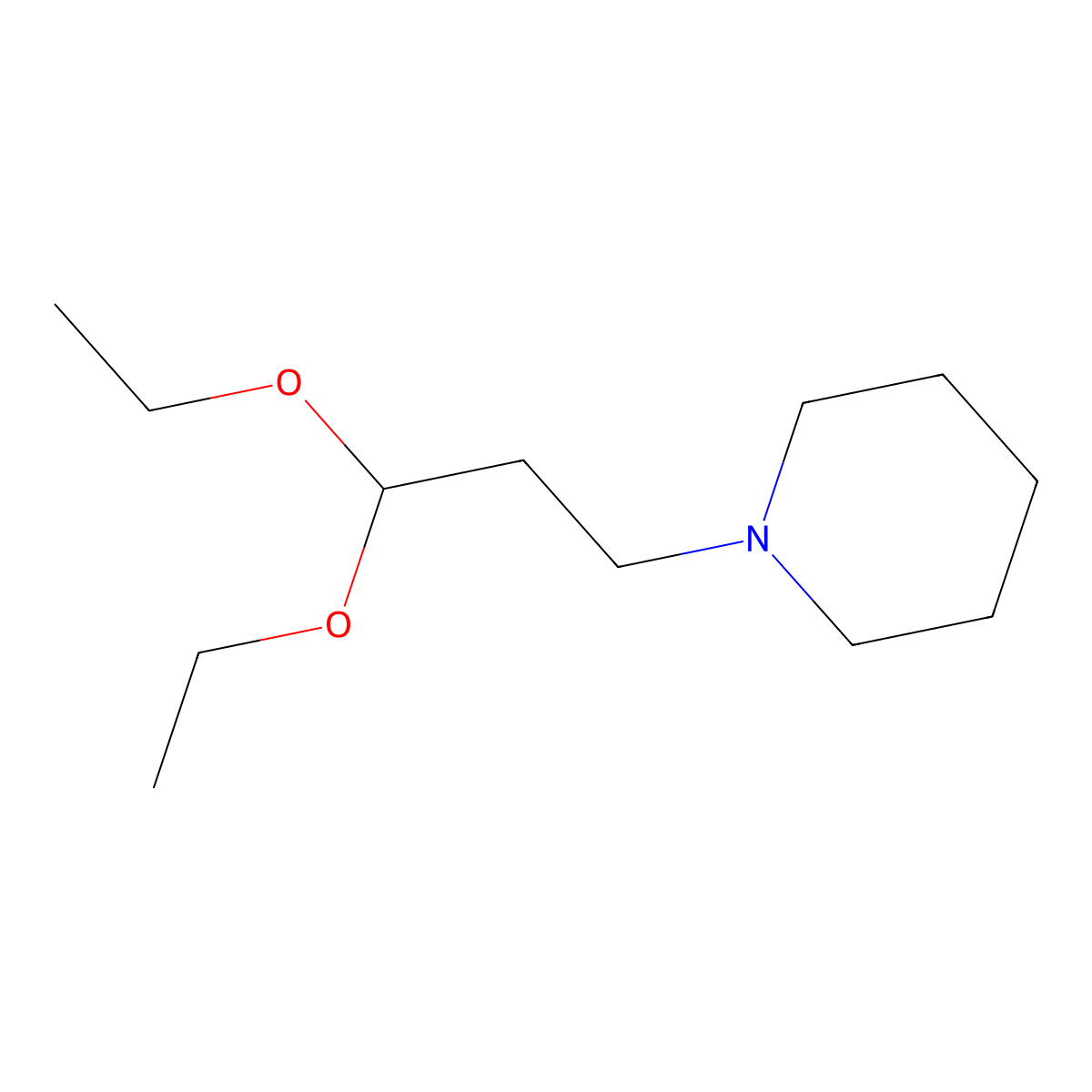 1-(3,3-Diethoxypropyl)piperidine molecular structure, CAS 3770-69-2
