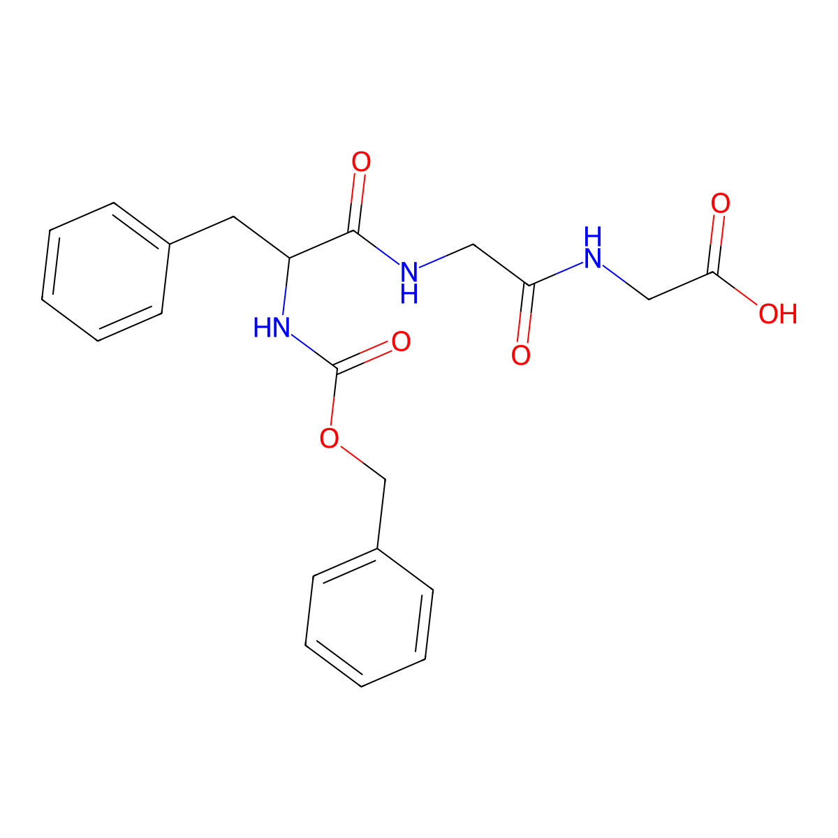 2-[[2-[[3-Phenyl-2-(phenylmethoxycarbonylamino)propanoyl]amino]acetyl]amino]acetic acid molecular structure, CAS 37700-64-4