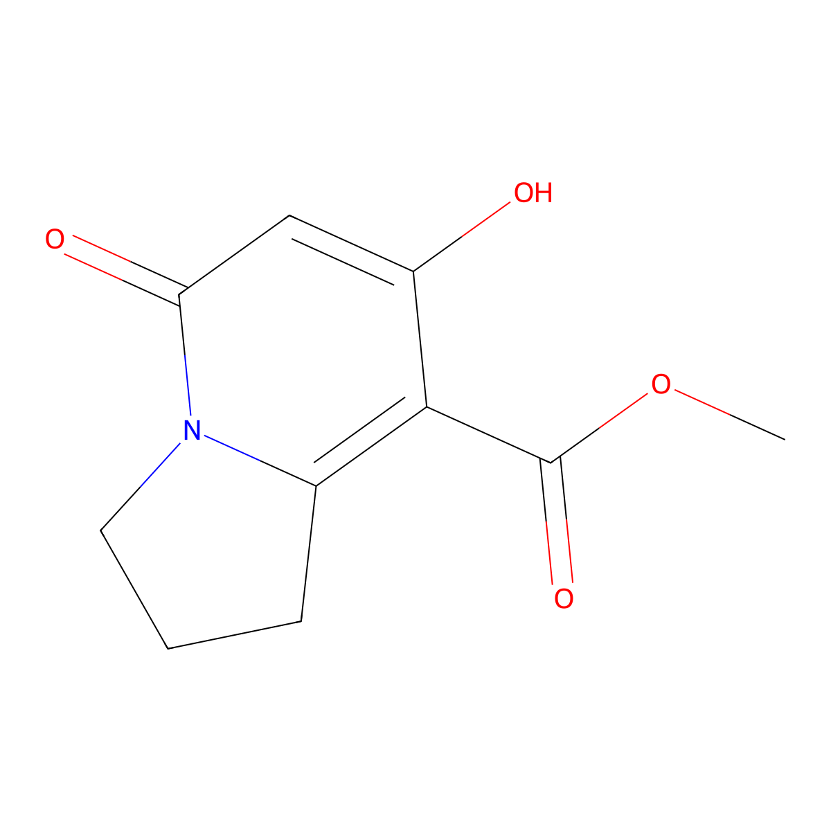 Methyl 7-hydroxy-5-oxo-1,2,3,5-tetrahydroindolizine-8-carboxylate molecular structure, CAS 37704-45-3