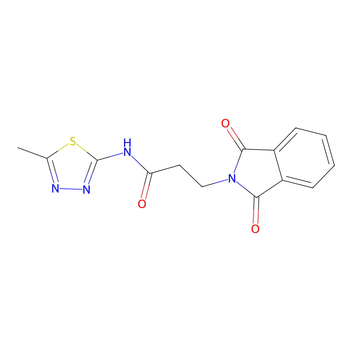 3-(1,3-dioxoisoindol-2-yl)-N-(5-methyl-1,3,4-thiadiazol-2-yl)propanamide molecular structure, CAS 377049-50-8