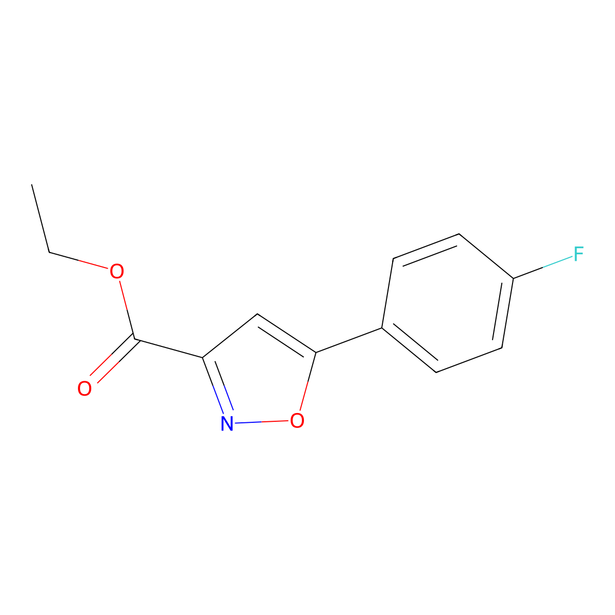 Ethyl 5-(4-fluorophenyl)isoxazole-3-carboxylate molecular structure, CAS 377052-00-1