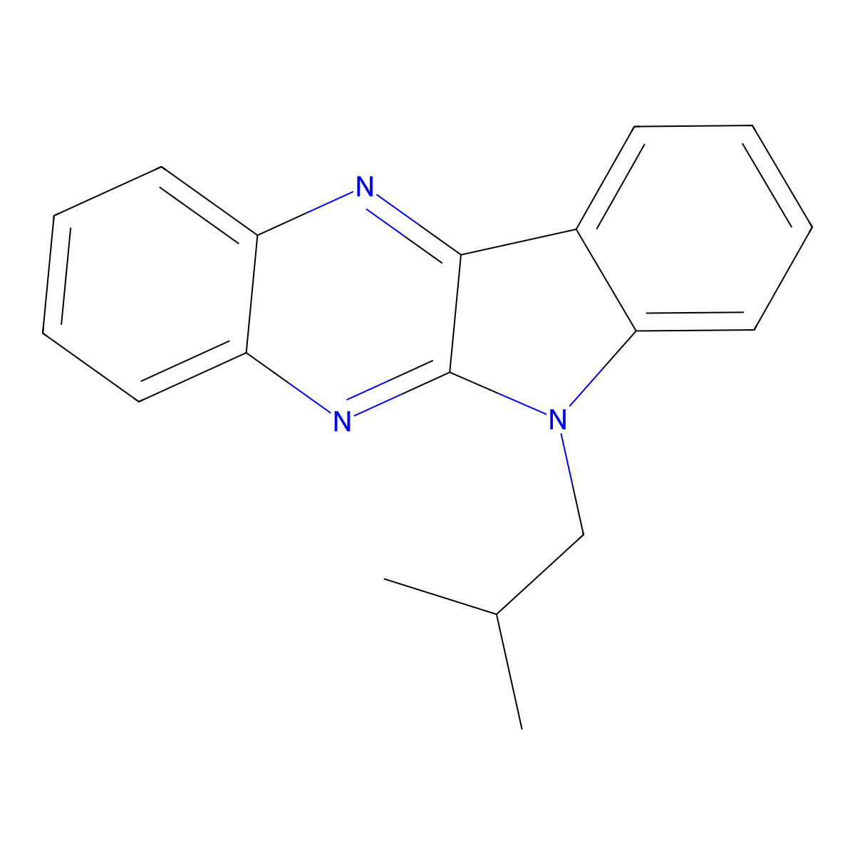 6-(2-methylpropyl)-6H-indolo[2,3-b]quinoxaline molecular structure, CAS 377052-89-6