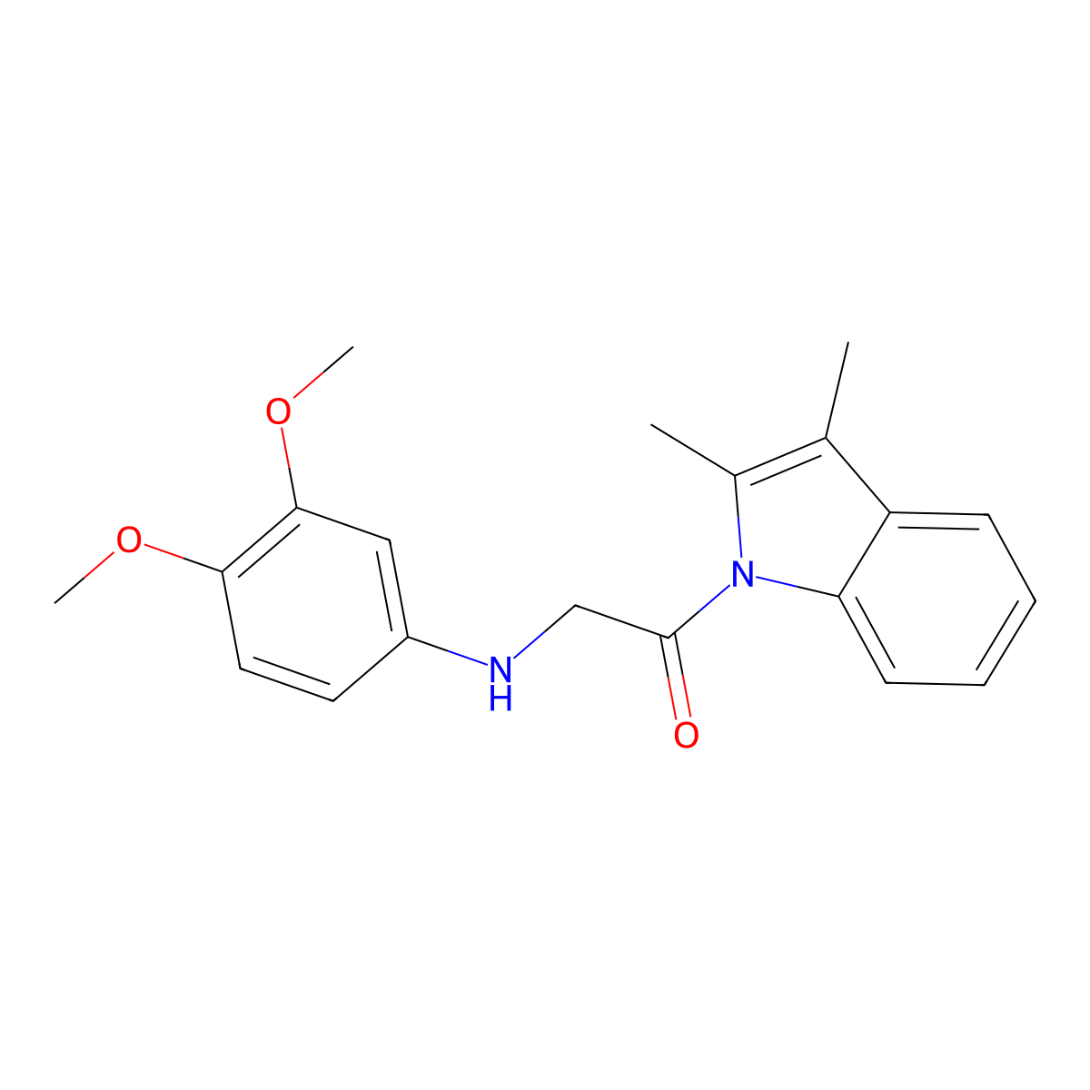 2-(3,4-Dimethoxyanilino)-1-(2,3-dimethylindol-1-yl)ethanone molecular structure, CAS 377053-60-6