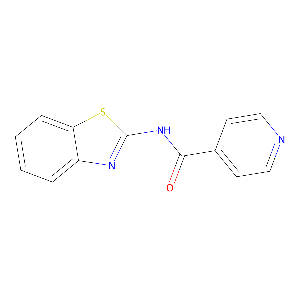 N-(1,3-benzothiazol-2-yl)pyridine-4-carboxamide molecular structure, CAS 377053-68-4