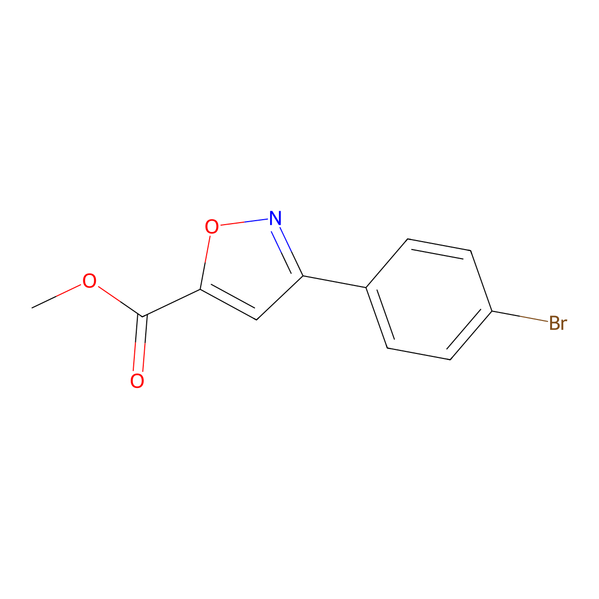 Methyl 3-(4-bromophenyl)-1,2-oxazole-5-carboxylate molecular structure, CAS 377053-86-6