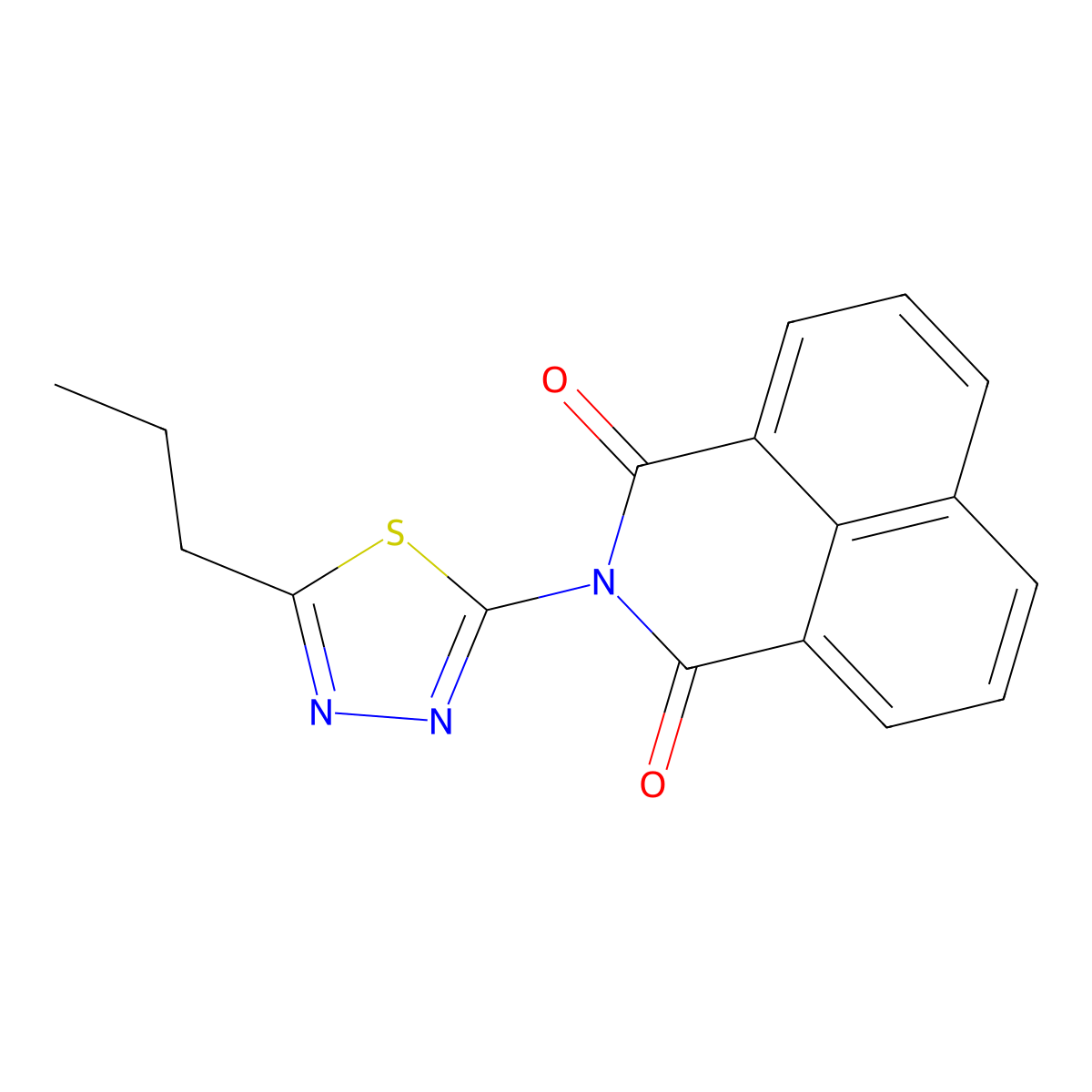 2-(5-propyl-1,3,4-thiadiazol-2-yl)-1H-benzo[de]isoquinoline-1,3(2H)-dione molecular structure, CAS 377054-45-0