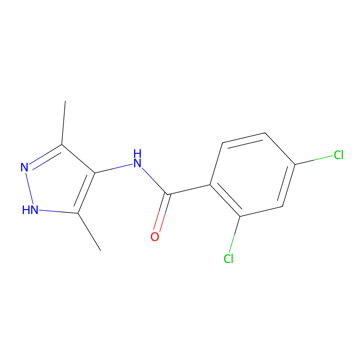2,4-dichloro-N-(3,5-dimethyl-1H-pyrazol-4-yl)benzamide molecular structure, CAS 377054-69-8