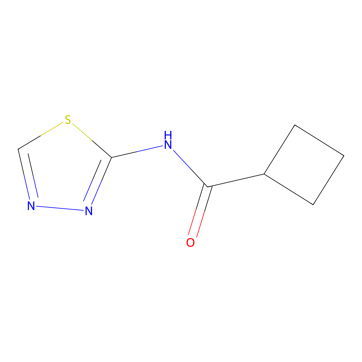 N-(1,3,4-thiadiazol-2-yl)cyclobutanecarboxamide molecular structure, CAS 377054-73-4