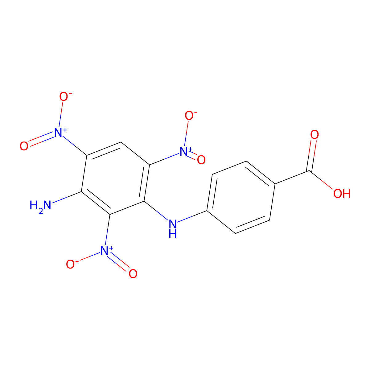 4-[(3-Amino-2,4,6-trinitrophenyl)amino]benzoic acid molecular structure, CAS 377054-74-5