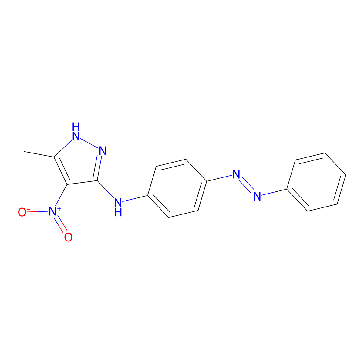 5-methyl-4-nitro-N-{4-[(E)-phenyldiazenyl]phenyl}-1H-pyrazol-3-amine molecular structure, CAS 377054-82-5