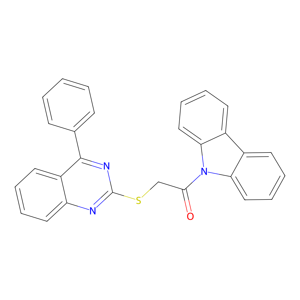 9-{[(4-phenylquinazolin-2-yl)thio]acetyl}-9H-carbazole molecular structure, CAS 377054-90-5