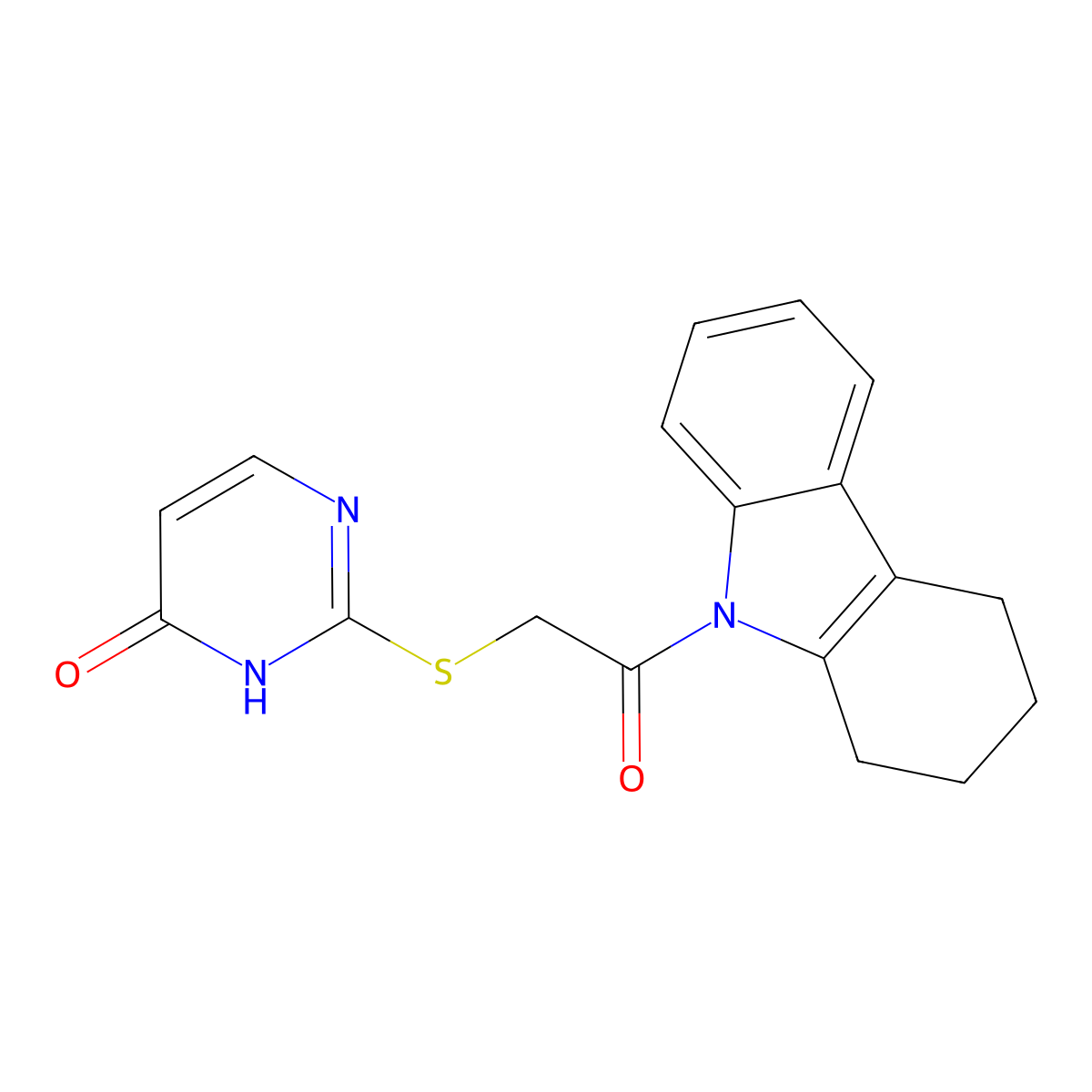 2-[(4-hydroxypyrimidin-2-yl)sulfanyl]-1-(1,2,3,4-tetrahydro-9H-carbazol-9-yl)ethanone molecular structure, CAS 377054-92-7