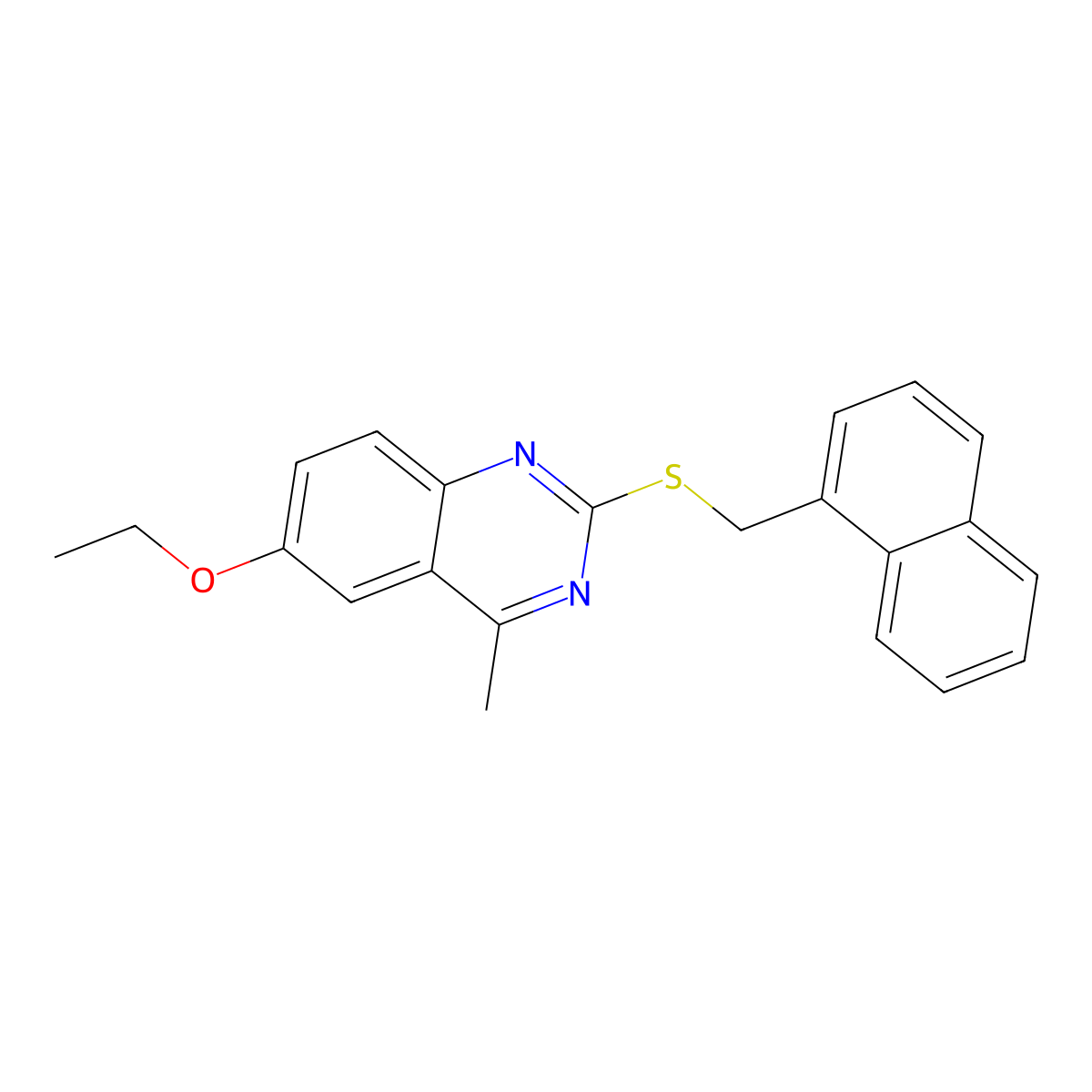 6-Ethoxy-4-methyl-2-[(1-naphthylmethyl)sulfanyl]quinazoline molecular structure, CAS 377055-46-4