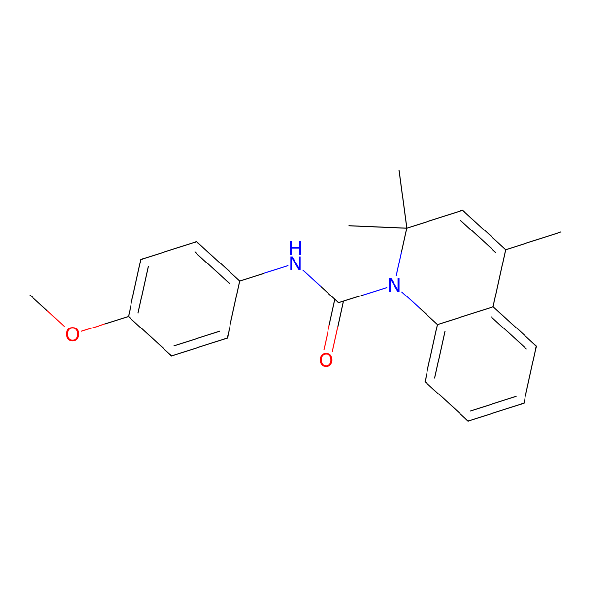 N-(4-methoxyphenyl)-2,2,4-trimethylquinoline-1(2H)-carboxamide molecular structure, CAS 377055-74-8