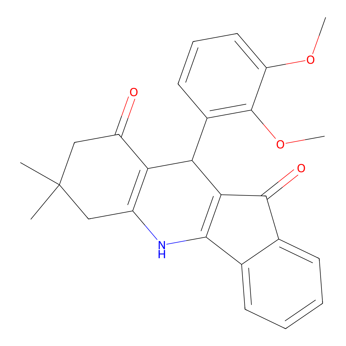 10-(2,3-dimethoxyphenyl)-7,7-dimethyl-6,7,8,10-tetrahydro-5H-indeno[1,2-b]quinoline-9,11-dione molecular structure, CAS 377056-41-2