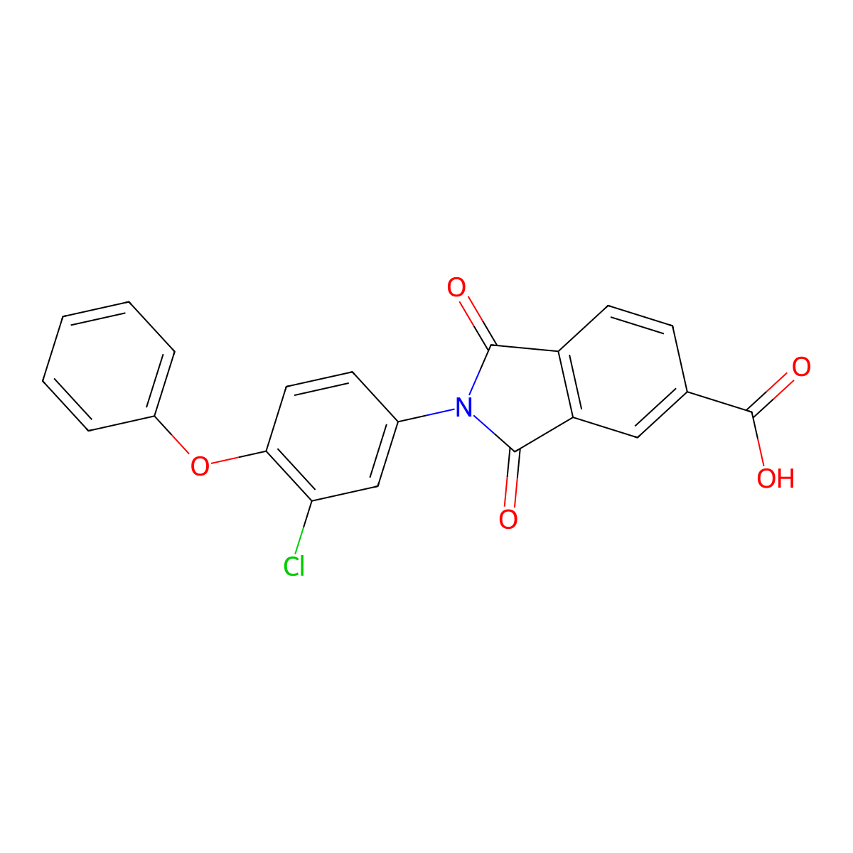 2-(3-Chloro-4-phenoxyphenyl)-1,3-dioxo-5-isoindolinecarboxylic acid molecular structure, CAS 377056-68-3
