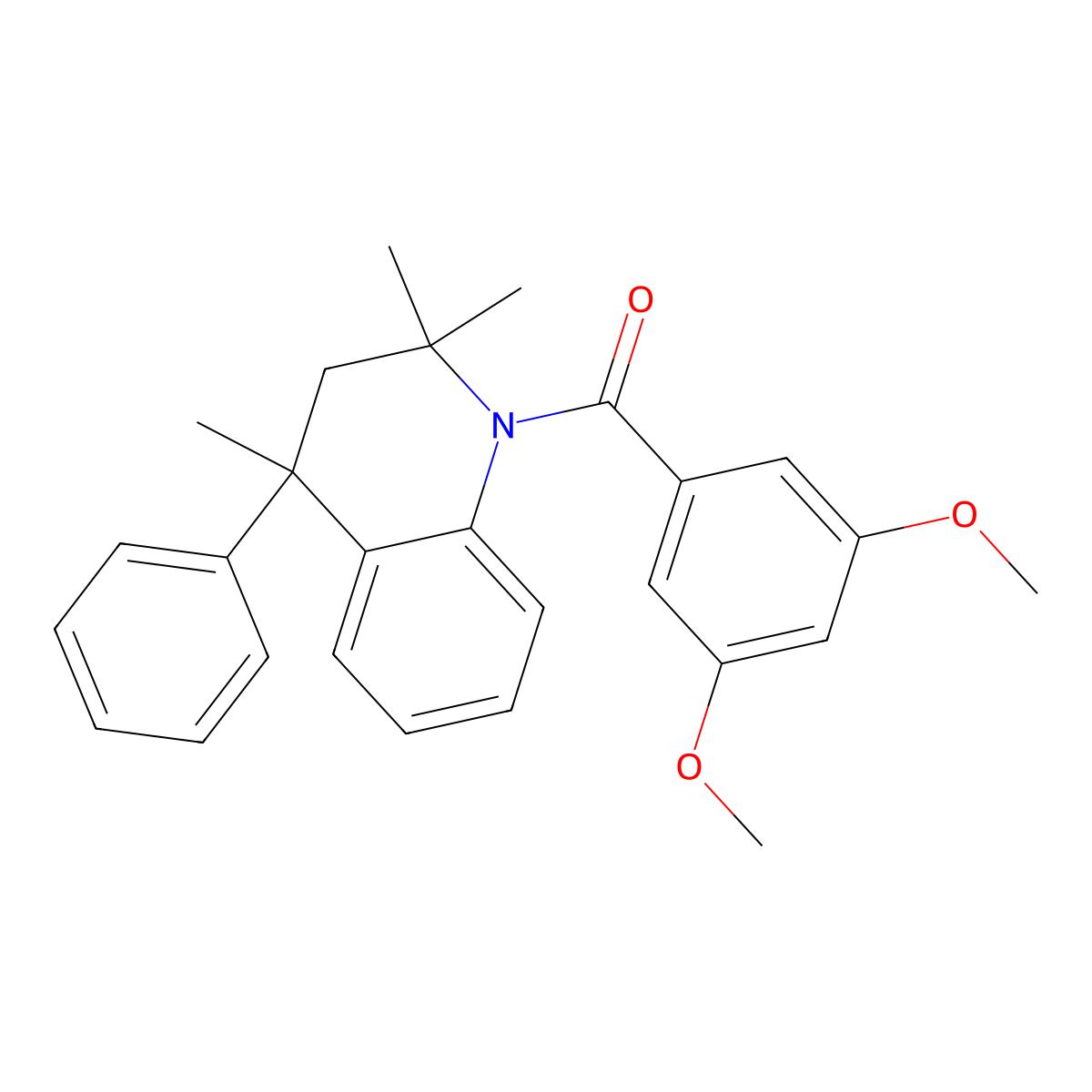 (3,5-dimethoxyphenyl)-(2,2,4-trimethyl-4-phenyl-3H-quinolin-1-yl)methanone molecular structure, CAS 377056-82-1