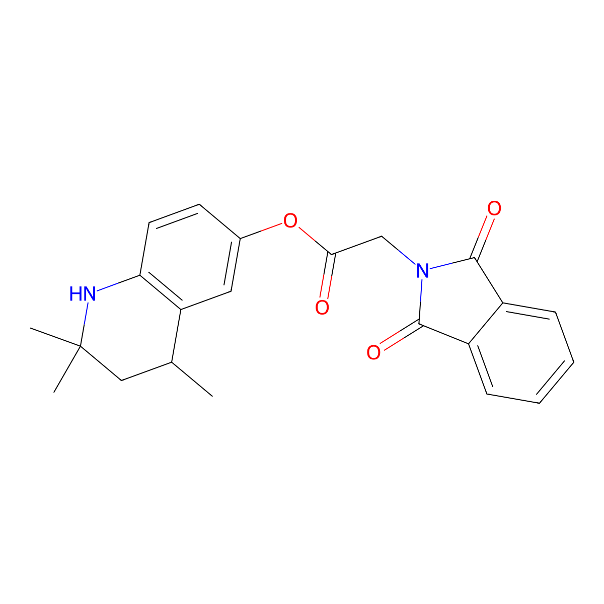 2,2,4-Trimethyl-1,2,3,4-tetrahydroquinolin-6-yl 2-(1,3-dioxoisoindolin-2-yl)acetate molecular structure, CAS 377058-93-0