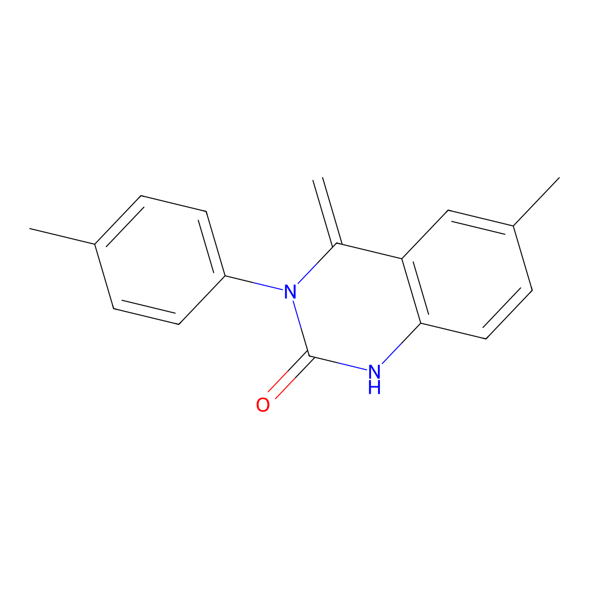 6-methyl-4-methylidene-3-(4-methylphenyl)-1H-quinazolin-2-one molecular structure, CAS 377059-11-5