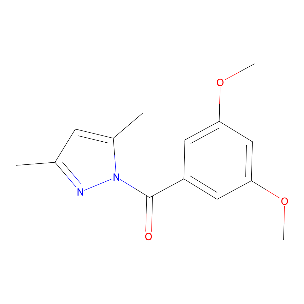 (3,5-Dimethoxyphenyl)(3,5-dimethyl-1H-pyrazol-1-yl)methanone molecular structure, CAS 377059-30-8