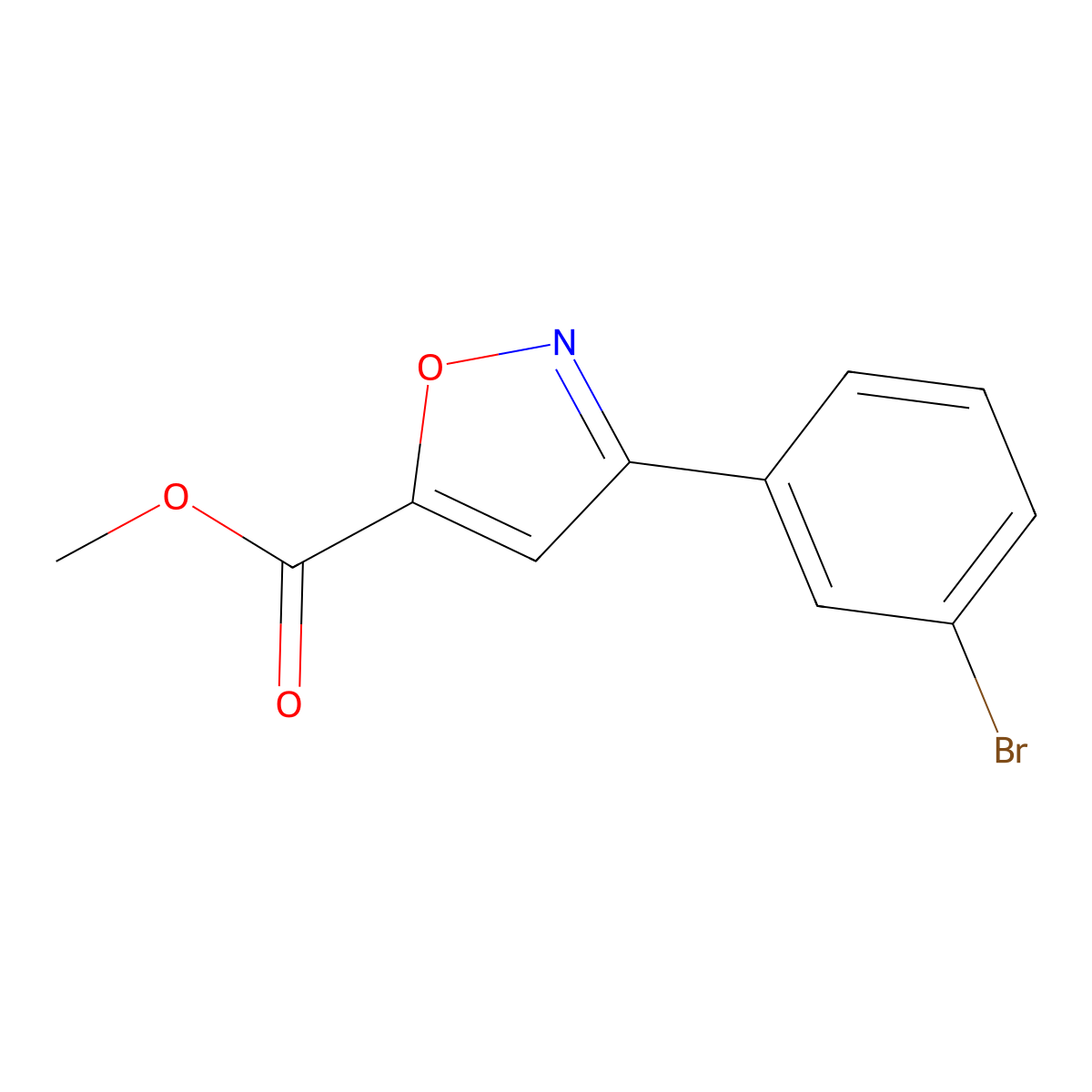 Methyl 3-(3-bromophenyl)-1,2-oxazole-5-carboxylate molecular structure, CAS 377059-68-2