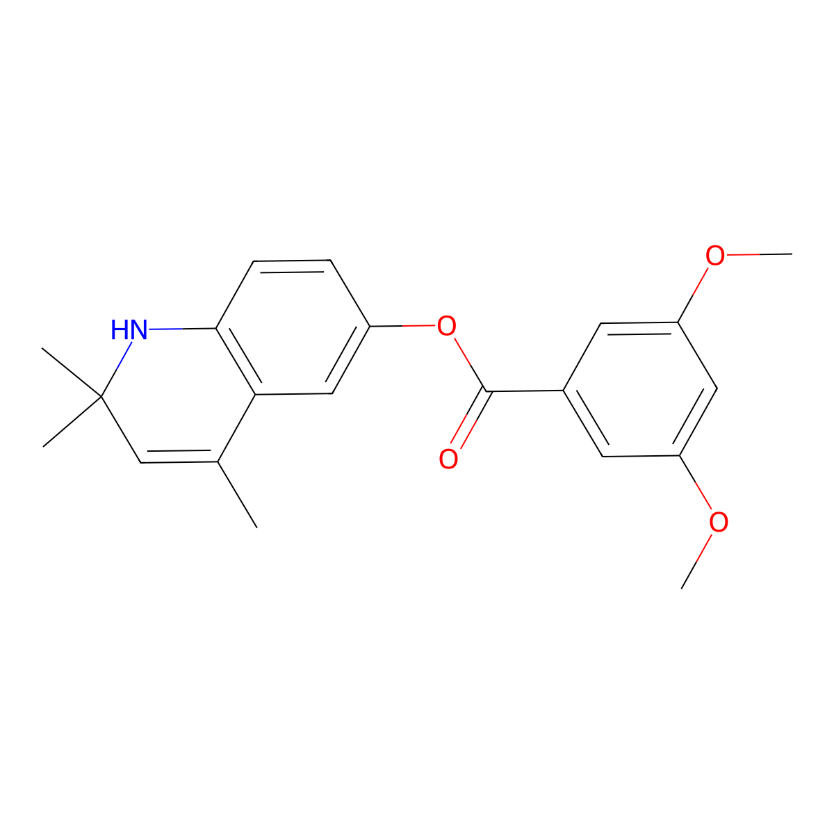 2,2,4-Trimethyl-1,2-dihydroquinolin-6-yl 3,5-dimethoxybenzoate molecular structure, CAS 377060-47-4