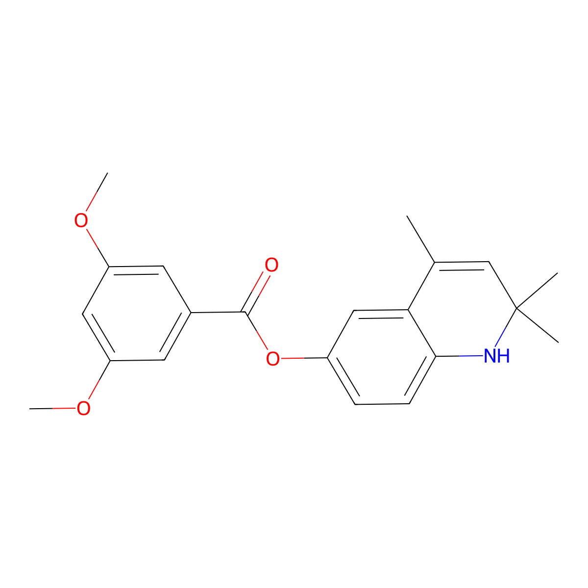 2,2,4-Trimethyl-1,2-dihydroquinolin-6-yl 3,5-dimethoxybenzoate molecular structure, CAS 377060-47-4