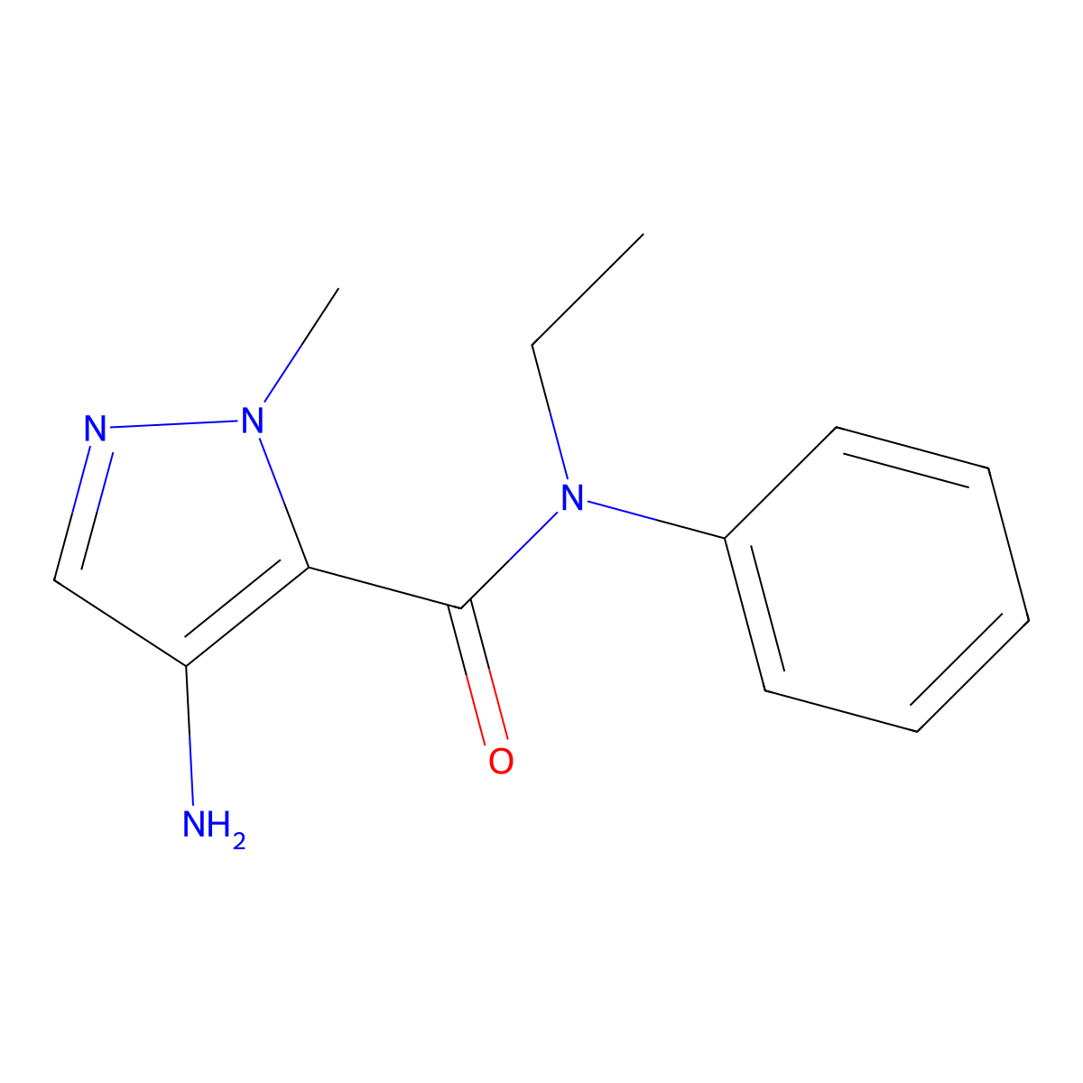4-amino-N-ethyl-2-methyl-N-phenylpyrazole-3-carboxamide molecular structure, CAS 377060-51-0