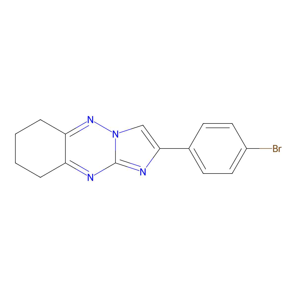 2-(4-Bromophenyl)-6,7,8,9-tetrahydroimidazo[1,2-b][1,2,4]benzotriazine molecular structure, CAS 377060-92-9
