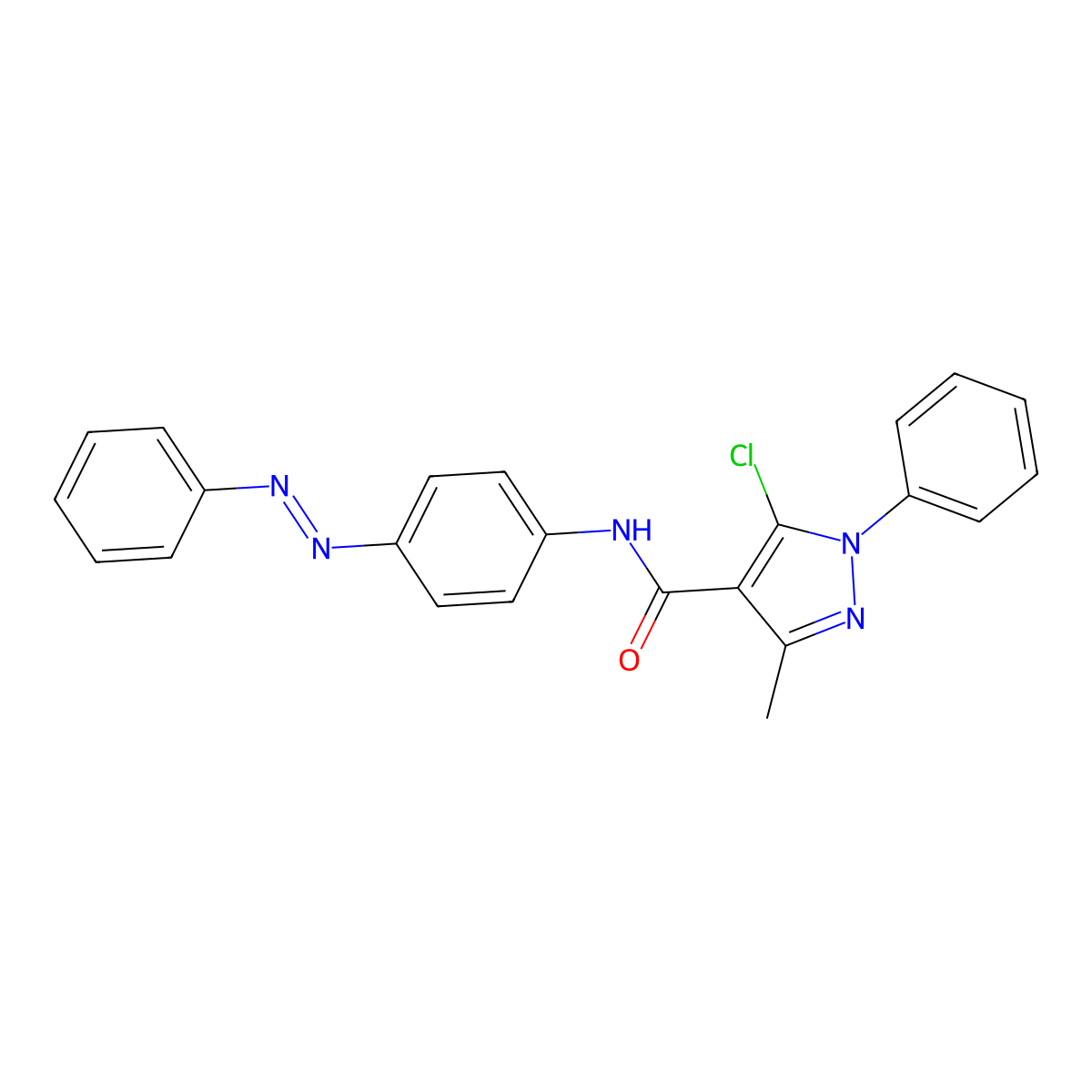 5-chloro-3-methyl-1-phenyl-N-{4-[(E)-phenyldiazenyl]phenyl}-1H-pyrazole-4-carboxamide molecular structure, CAS 377061-23-9