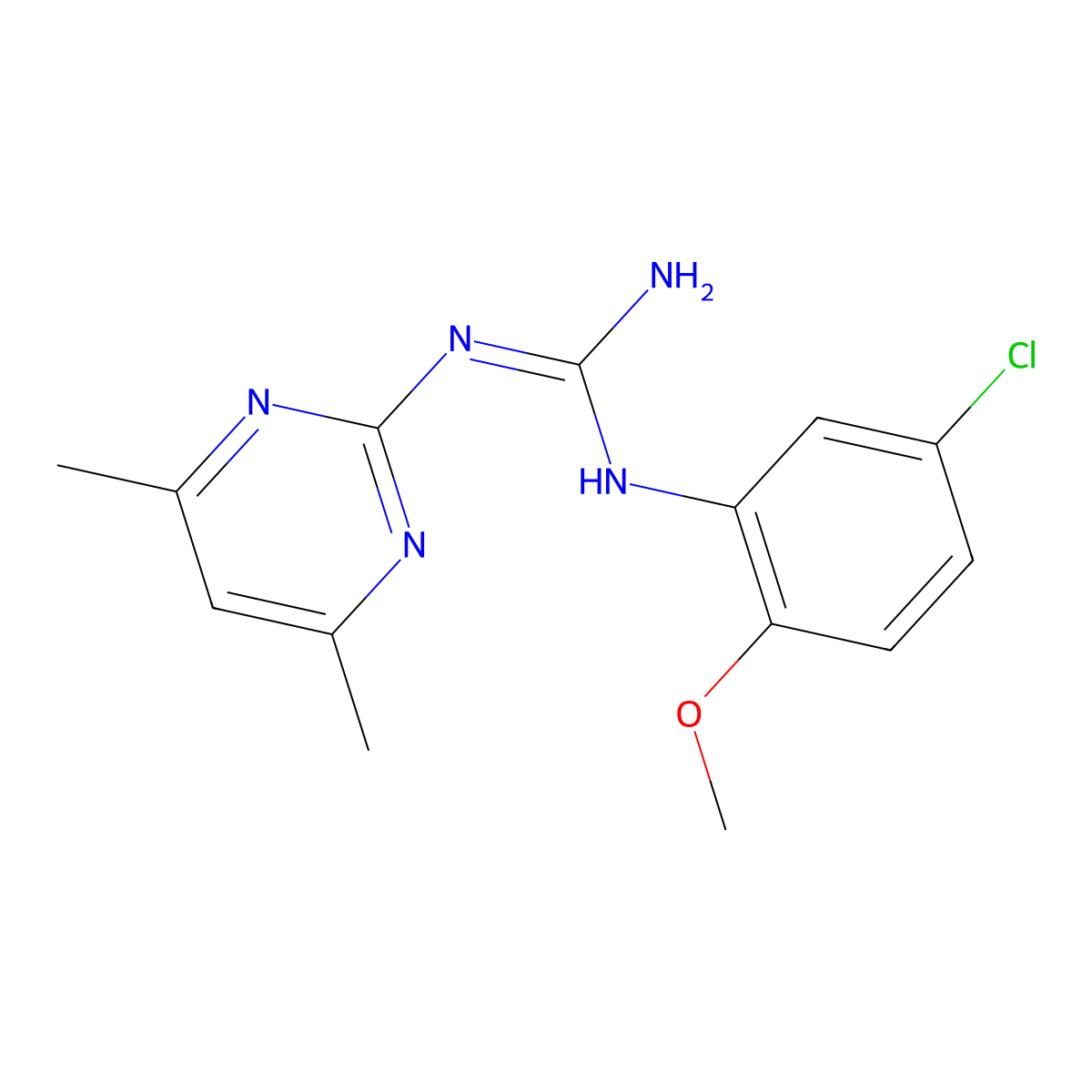 1-(5-Chloro-2-methoxyphenyl)-3-(4,6-dimethylpyrimidin-2-yl)guanidine molecular structure, CAS 377061-57-9