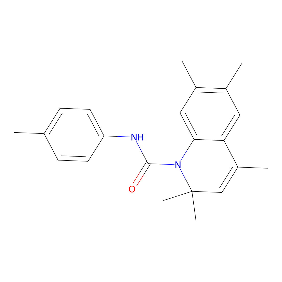 2,2,4,6,7-pentamethyl-N-(4-methylphenyl)quinoline-1-carboxamide molecular structure, CAS 377061-94-4