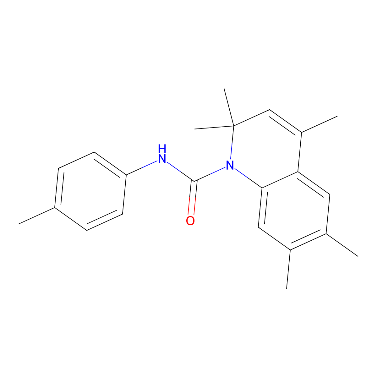 2,2,4,6,7-pentamethyl-N-(4-methylphenyl)quinoline-1-carboxamide molecular structure, CAS 377061-94-4
