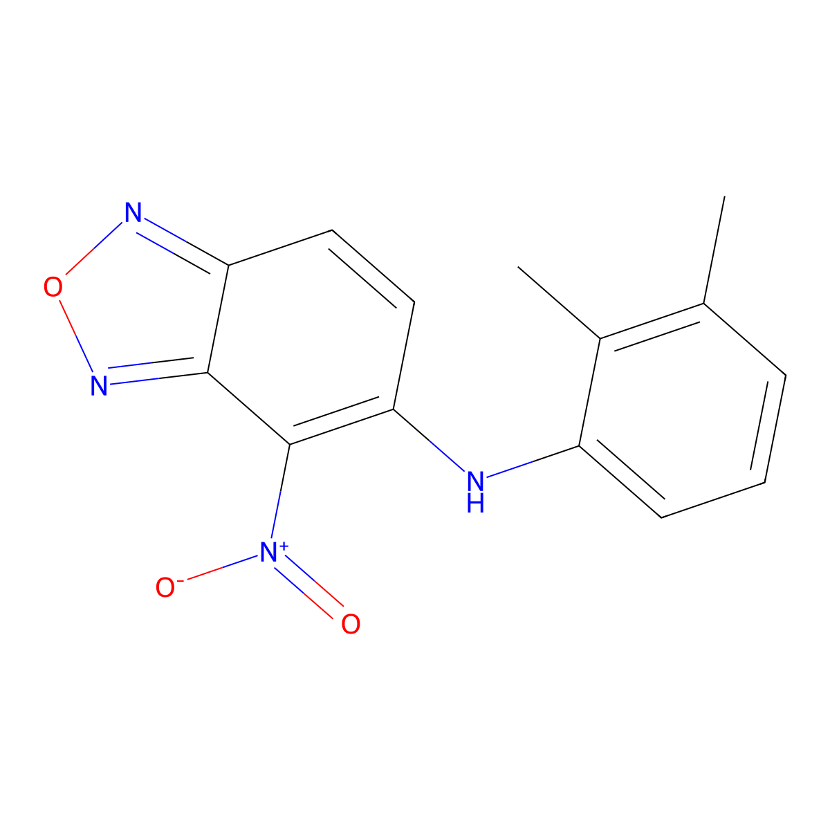 N-(2,3-dimethylphenyl)-4-nitro-2,1,3-benzoxadiazol-5-amine molecular structure, CAS 377062-12-9