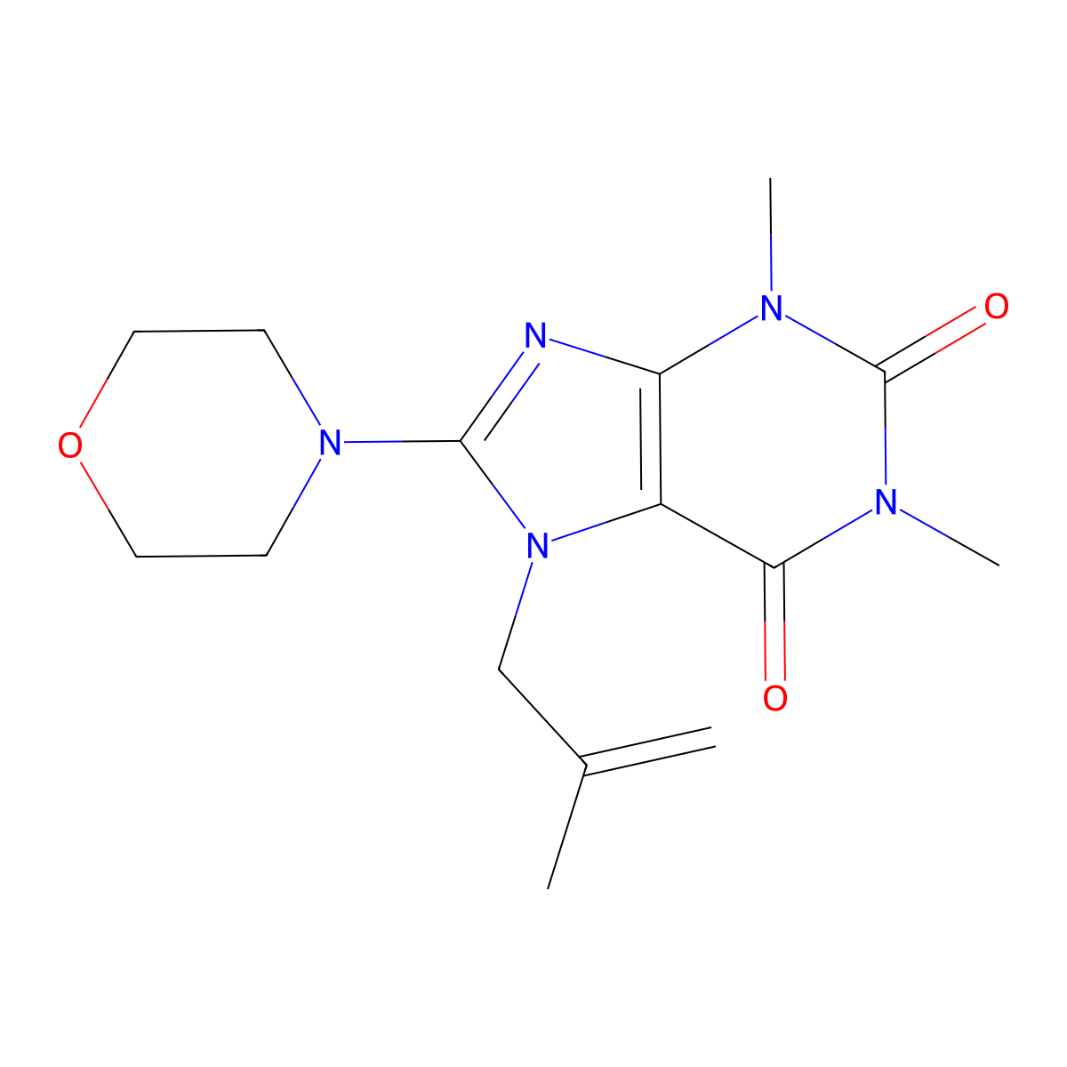 1,3-Dimethyl-7-(2-methyl-allyl)-8-morpholin-4-yl-3,7-dihydro-purine-2,6-dione molecular structure, CAS 377062-89-0