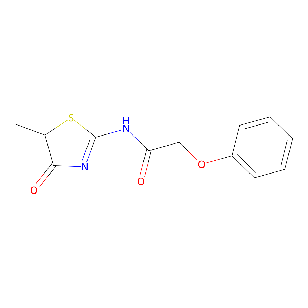 N-(5-methyl-4-oxo-1,3-thiazol-2-yl)-2-phenoxyacetamide molecular structure, CAS 377062-90-3
