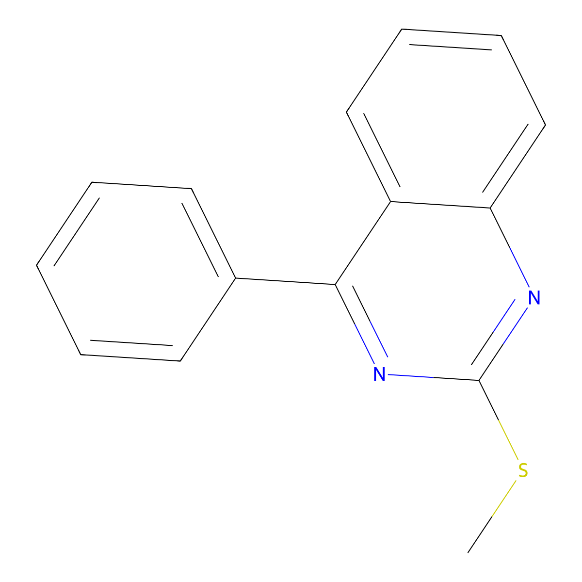 2-(Methylsulfanyl)-4-phenylquinazoline molecular structure, CAS 377063-18-8